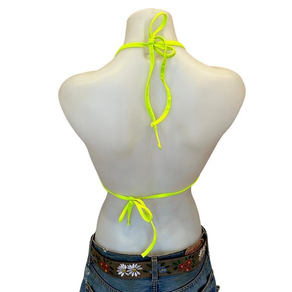 Lovers + Friends Orange Triangle String Bikini Top XS Good Intensions Yellow $78 - Picture 6 of 7